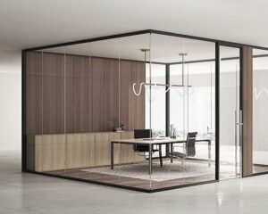 frameless kaca tempered partisi