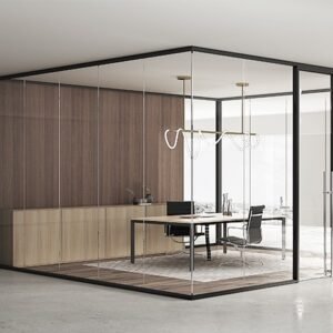 frameless kaca tempered partisi