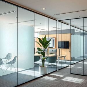 partisi kaca tempered frameless