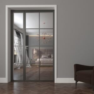pintu kaca gesere frame almunium