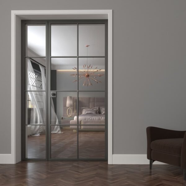 pintu kaca gesere frame almunium