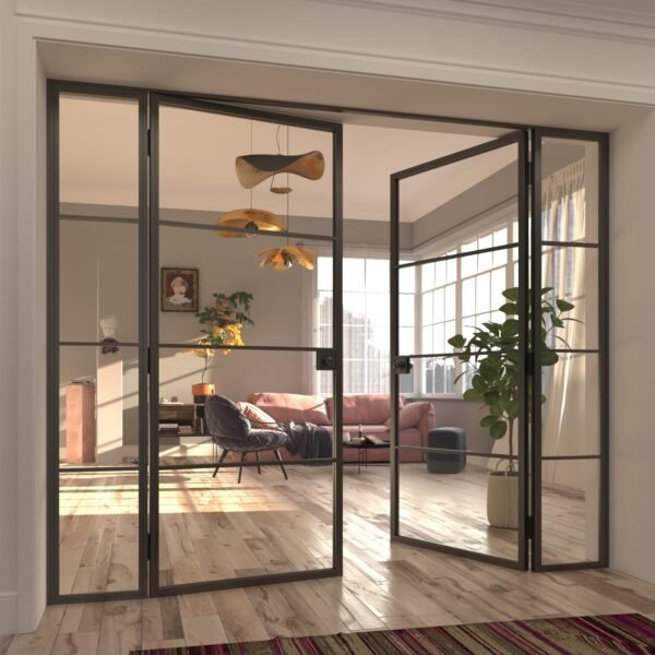 pintu kaca tempered linear